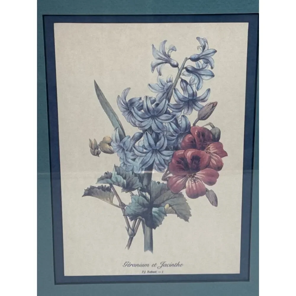 Framed Redouté Geranium Jacinthe Print · In Goldtone Wood Frame Belk Store Tag